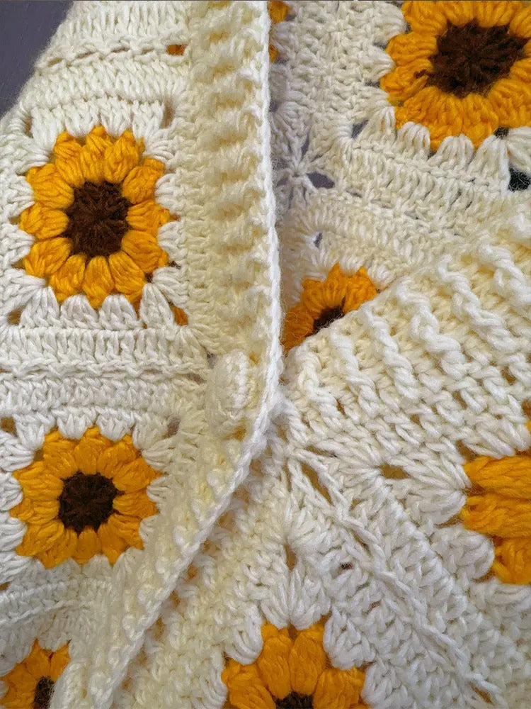 Sunflower Crochet V-Neck Cardigan by Kalamet - product image 5