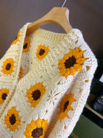 Sunflower Crochet V-Neck Cardigan by Kalamet - product image 3