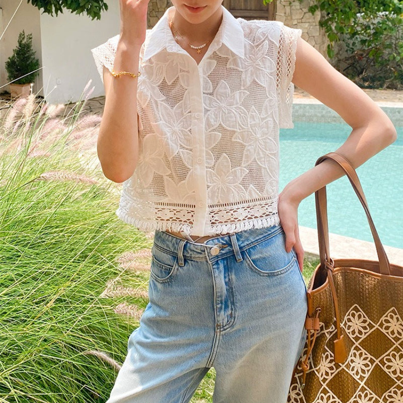 Fleur Lace Cotton Blouse