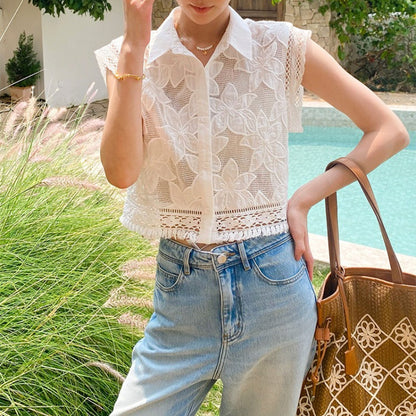 Fleur Lace Cotton Blouse