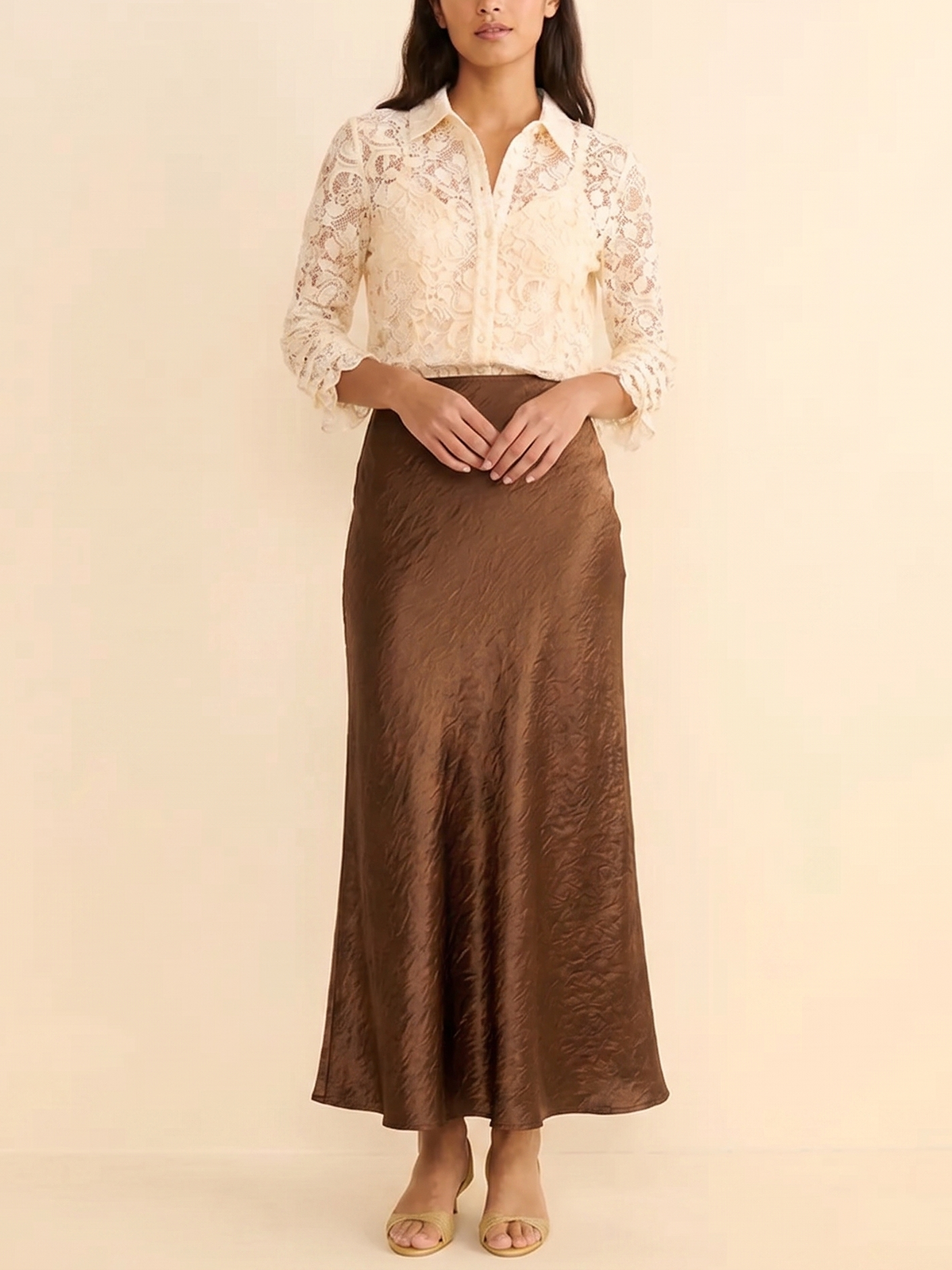Glossy Satin Midi Skirt by Kalamet - product image 2