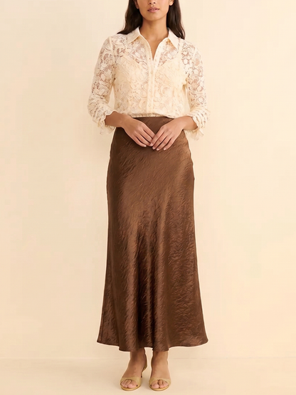 Glossy Satin Midi Skirt by Kalamet - product image 2