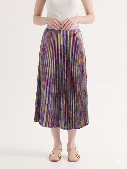 Metallic Pleated Midi Skirt by Kalamet - product image 1