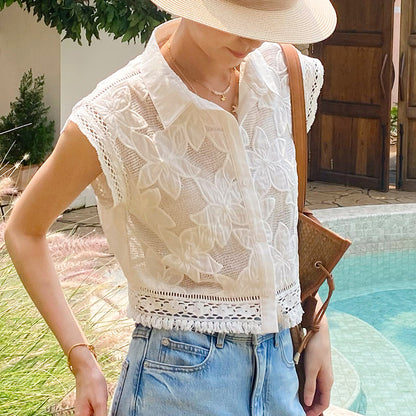 Fleur Lace Cotton Blouse