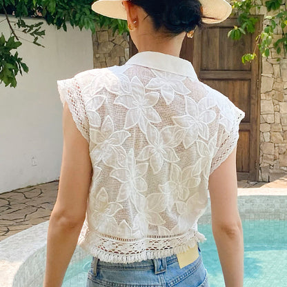 Fleur Lace Cotton Blouse