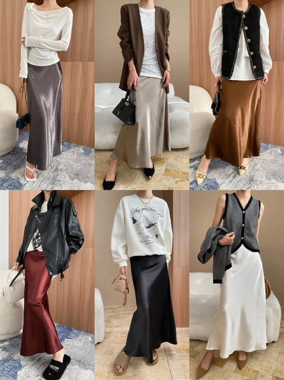Glossy Satin Midi Skirt by Kalamet - product image 7
