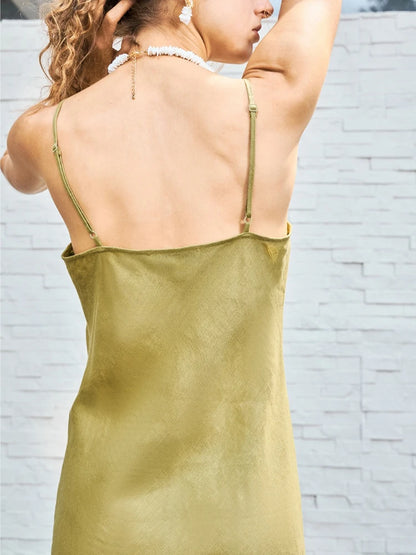 Linen Spaghetti Strap Maxi Dress by Kalamet - product image 4