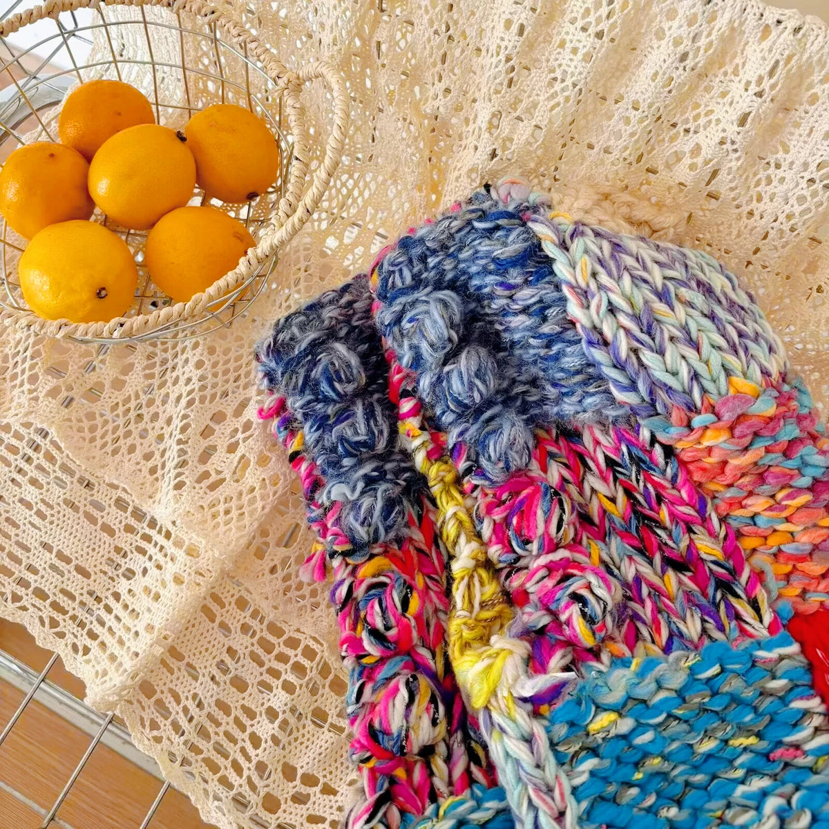 The Patchwork Hand-Knit Chunky Cardigan