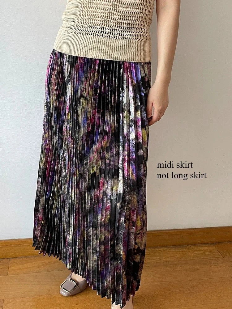 Metallic Pleated Midi Skirt by Kalamet - product image 8