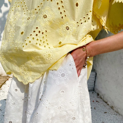 Embroidered Eyelet Cotton Blouse by Kalamet - product image 6
