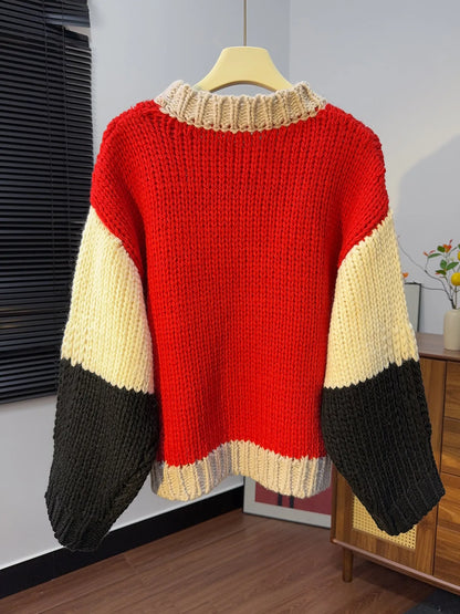 The Ember Colorblock Hand-Knit Sweater