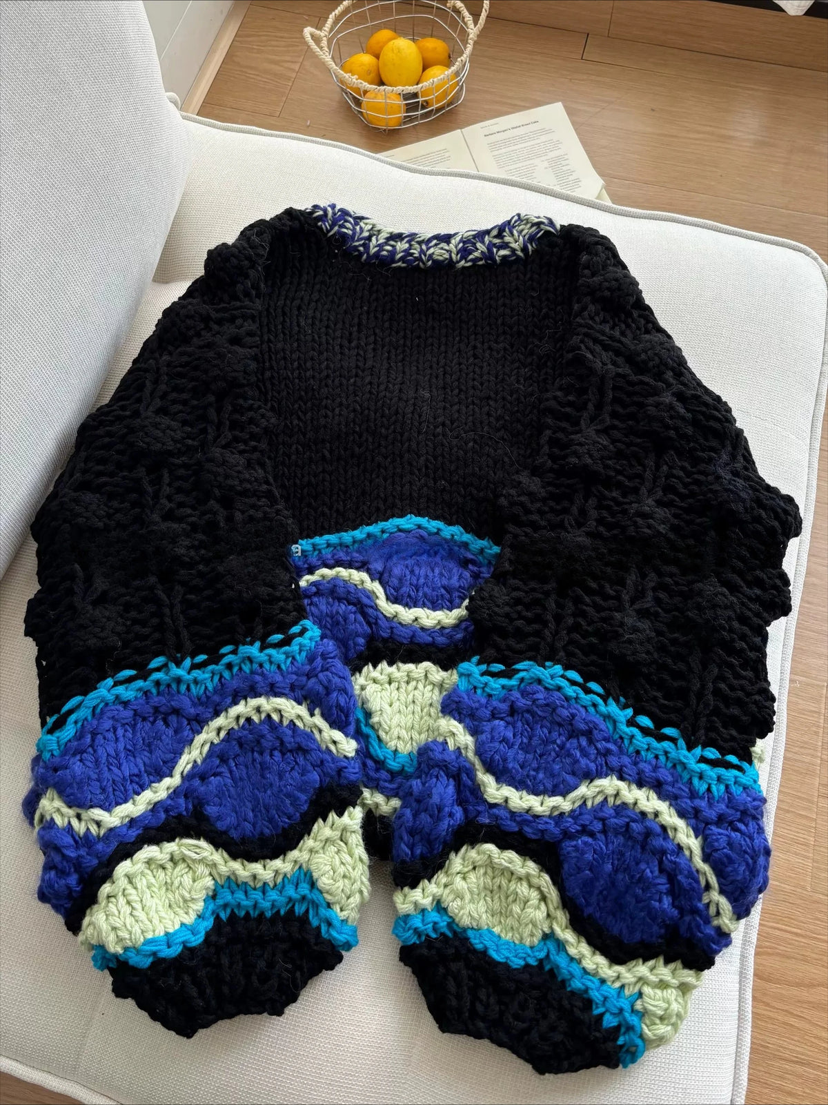 The Midnight Wave Hand-Knit Cardigan