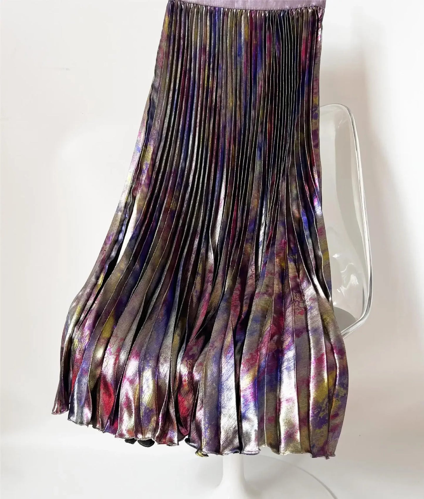 Metallic Pleated Midi Skirt by Kalamet - product image 7
