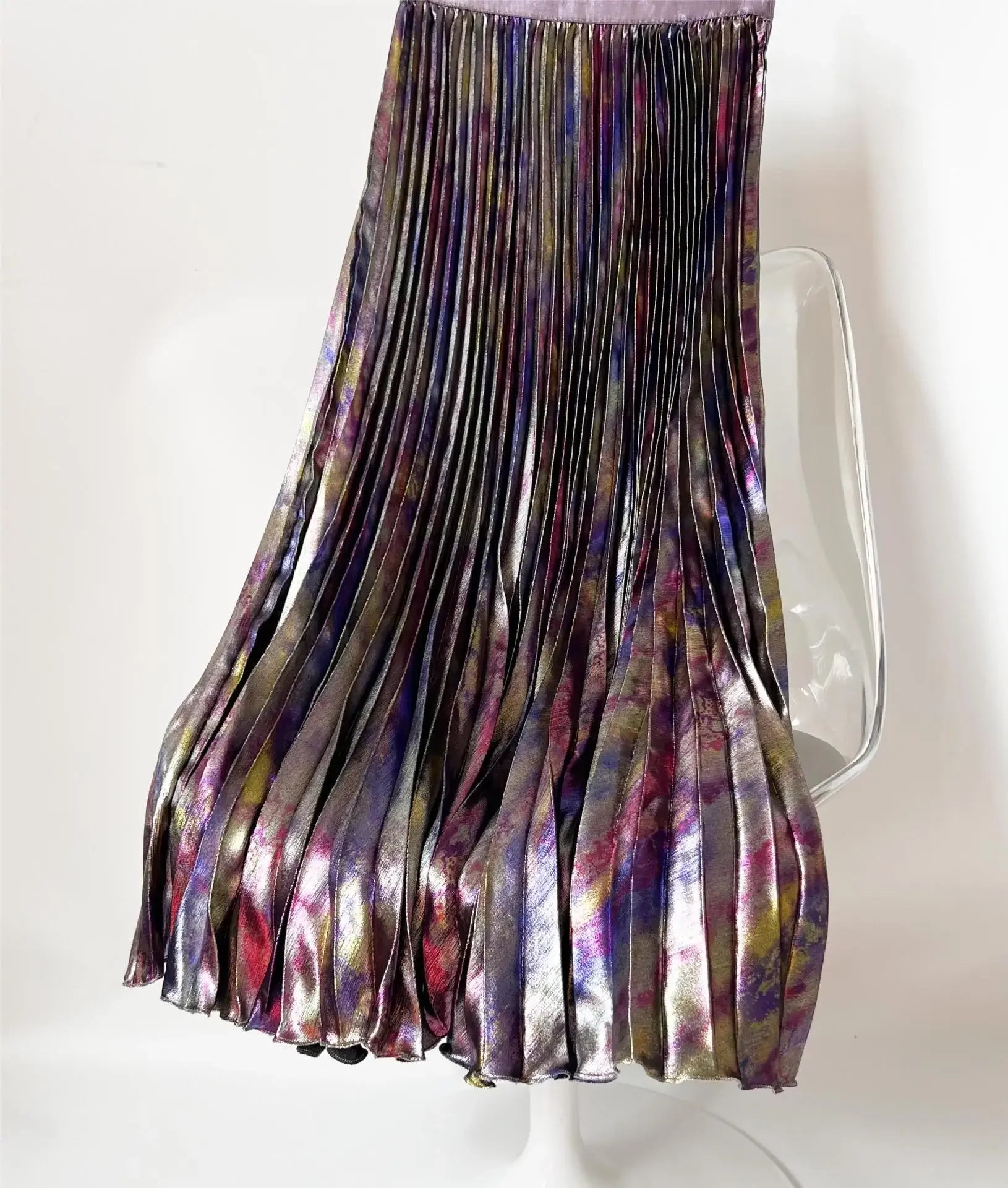 Metallic Pleated Midi Skirt by Kalamet - product image 7