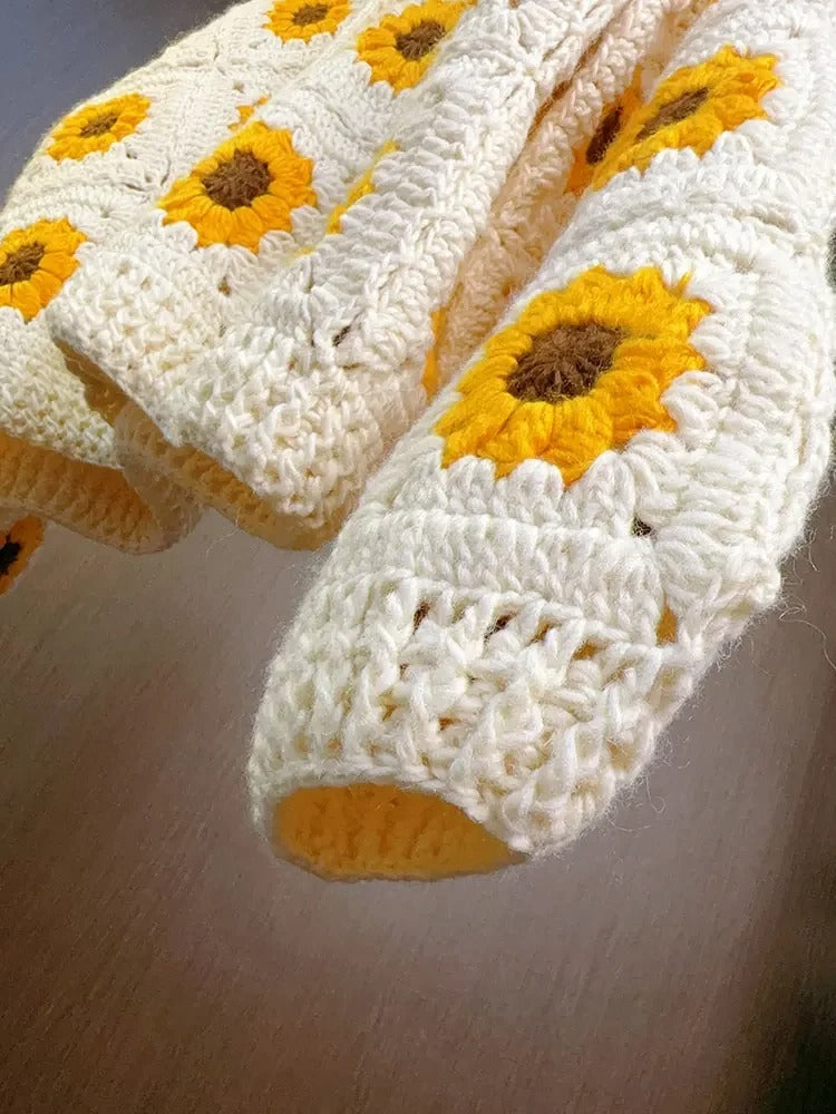 Sunflower Crochet V-Neck Cardigan by Kalamet - product image 4